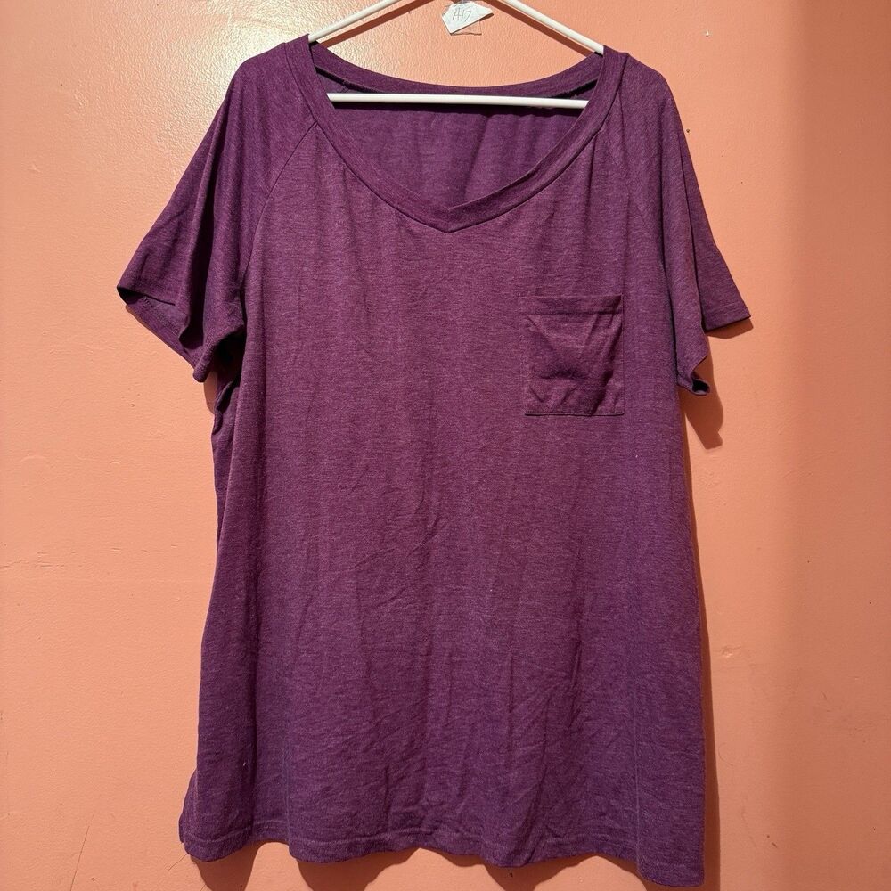 Women's Activewear TShirt L Large Purple Short Sleeve Activewear Tee Shirt